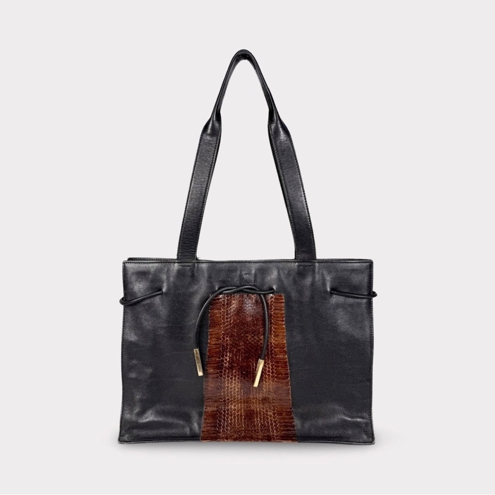 Gucci Leather Drawstring Tote